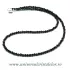 Colier turmalina neagra rotund fatetat - 3 mm