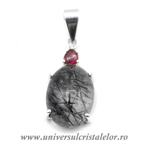 Pandantiv cuart cu turmalina