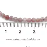 Colier turmalina roz rotund fatetat - 3,4mm