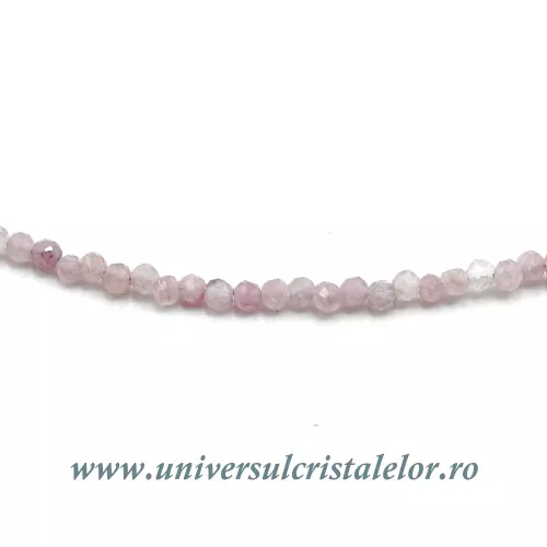 Colier turmalina roz rotund fatetat - 2 mm Colier turmalina roz rotund fatetat - 2 mm