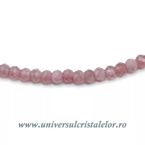 Colier turmalina roz rotund fatetat - 3,2mm Colier turmalina roz rotund fatetat - 3,2mm