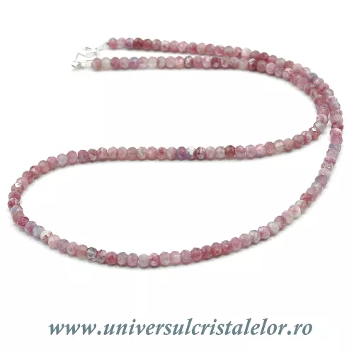 Colier turmalina roz rotund fatetat - 3.5 mm Colier turmalina roz rotund fatetat - 3.5 mm