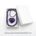 Set ametist bratara si pandantiv cu snur si cutie Set ametist bratara si pandantiv cu snur si cutie
