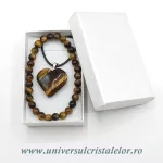 Set ochi de tigru bratara si pandantiv cu snur si cutie Set ochi de tigru bratara si pandantiv cu snur si cutie