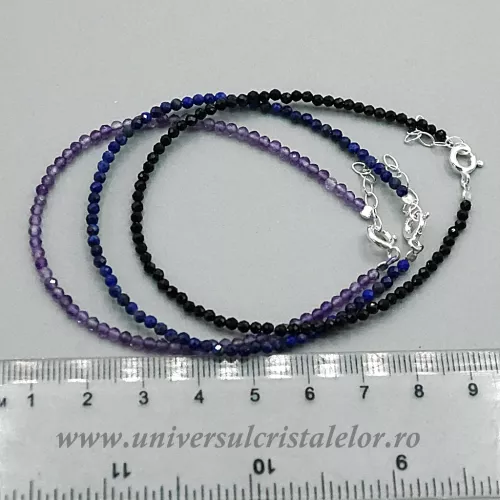 Set 3 Brățări – Turmalină Neagră, Ametist și Lapis Lazuli