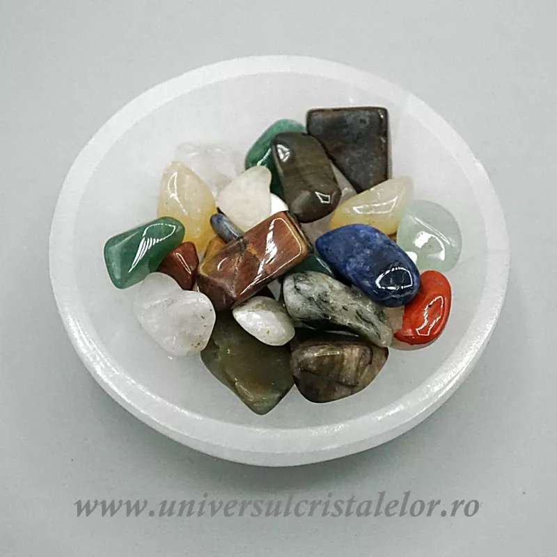 Bol selenit cu mixt pietre
