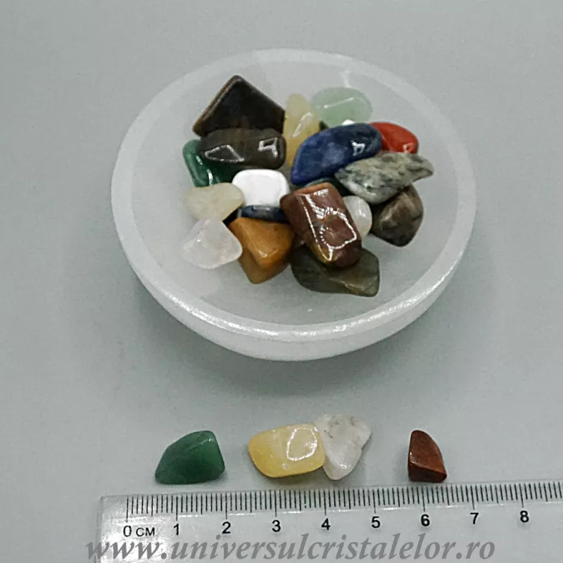 Bol selenit cu mixt pietre