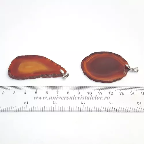 Pandantiv agat rosu felie