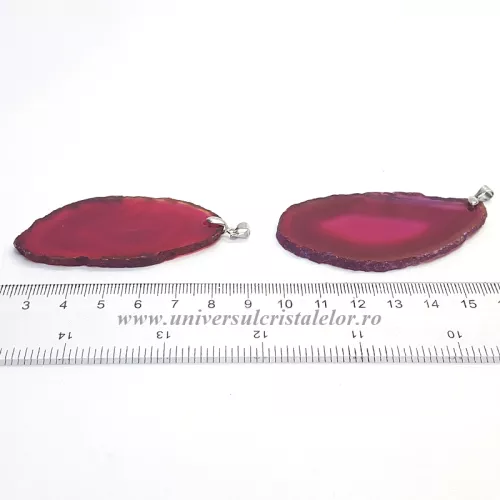 Pandantiv agat roz felie