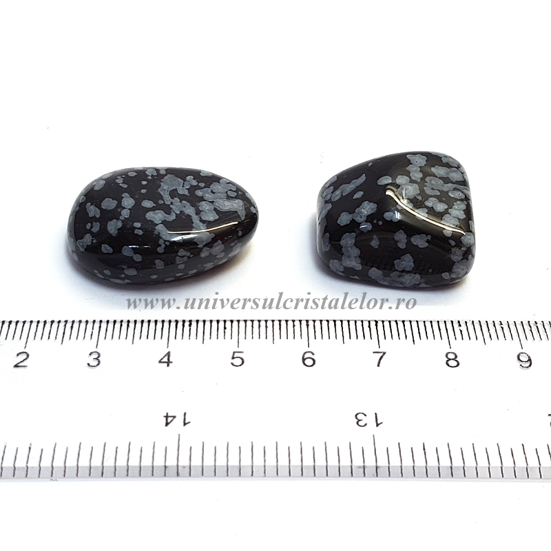 Obsidian fulg de nea piatra rulata