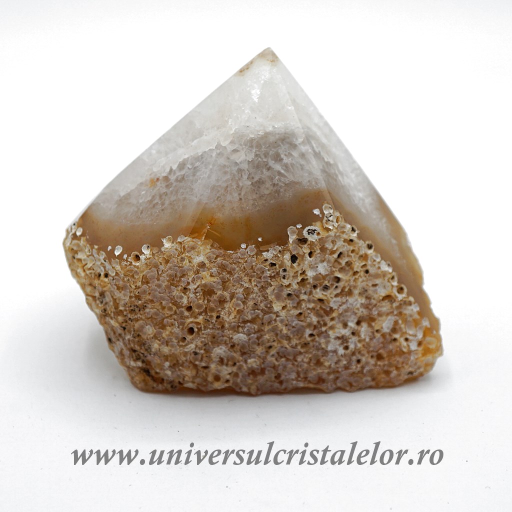 Agat natural varf cu baza unicat m04