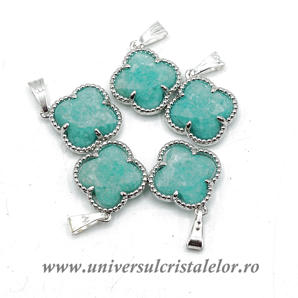 Charms & Pendants Pandantiv amazonit trifoi