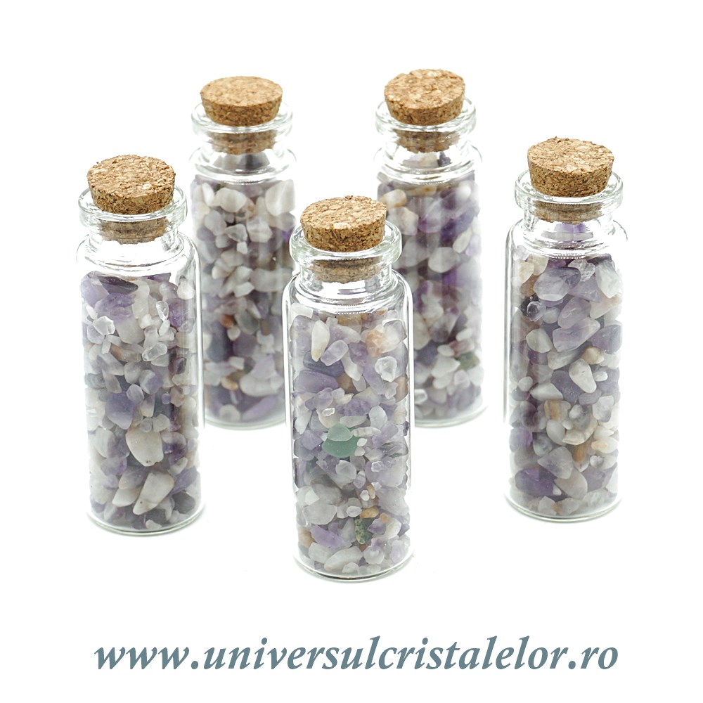 Universul Cristalelor Sticluta ametist chevron