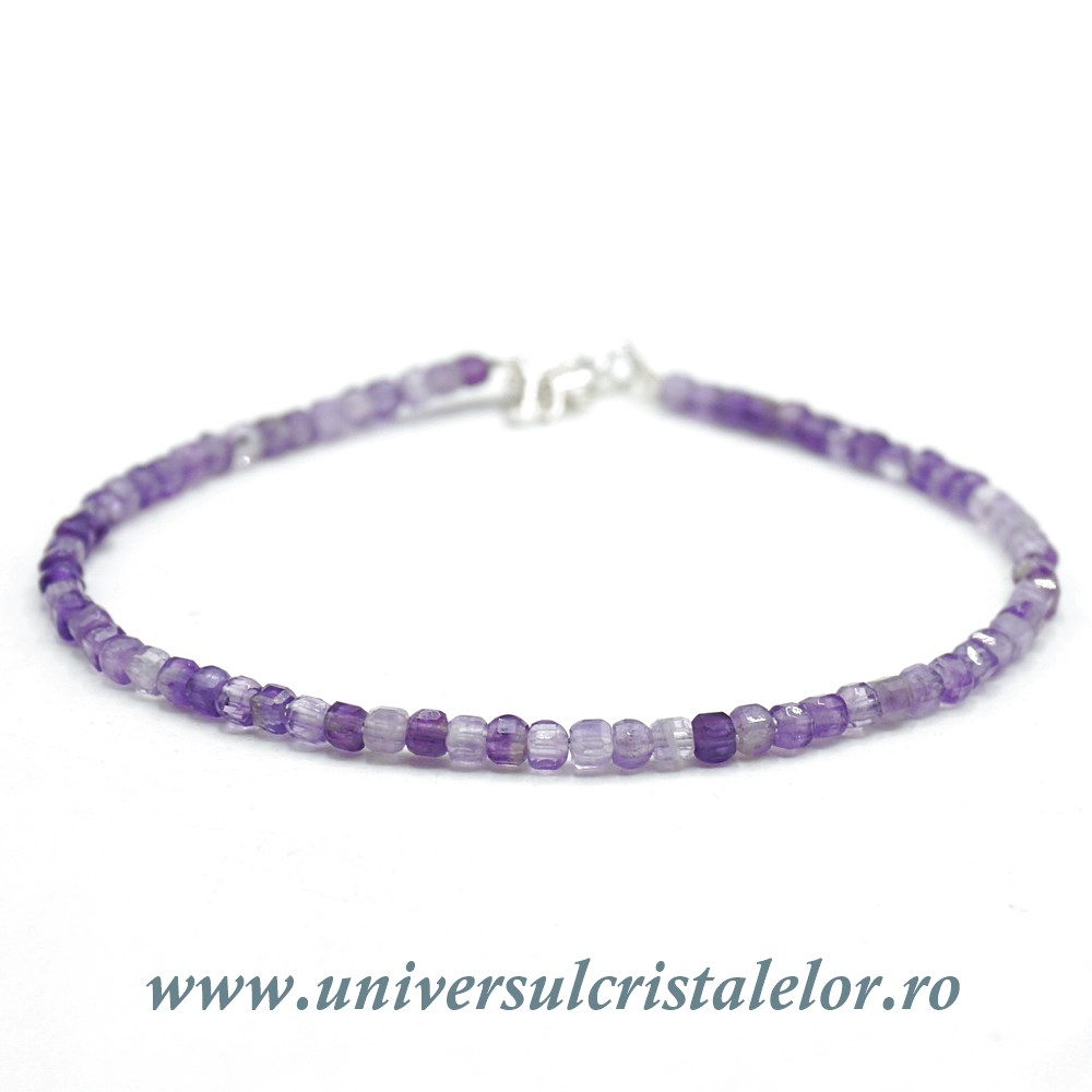 câți litri are un metru cub Bratara ametist cub fatetat - 2,5 mm