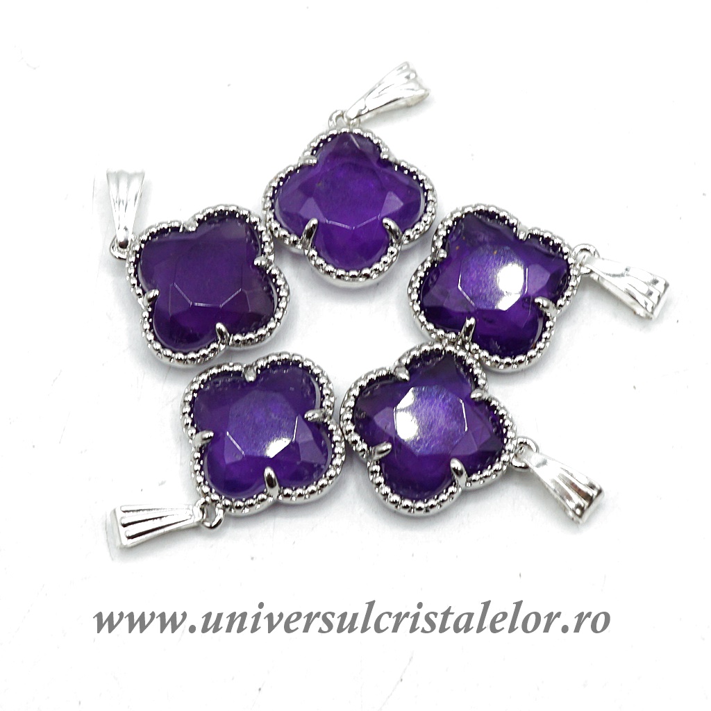 Charms & Pendants Pandantiv ametist trifoi