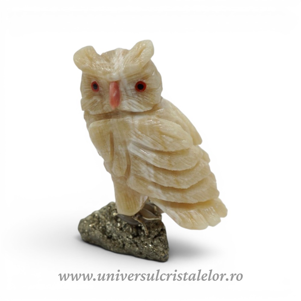 Figurina aragonit bufnita m4
