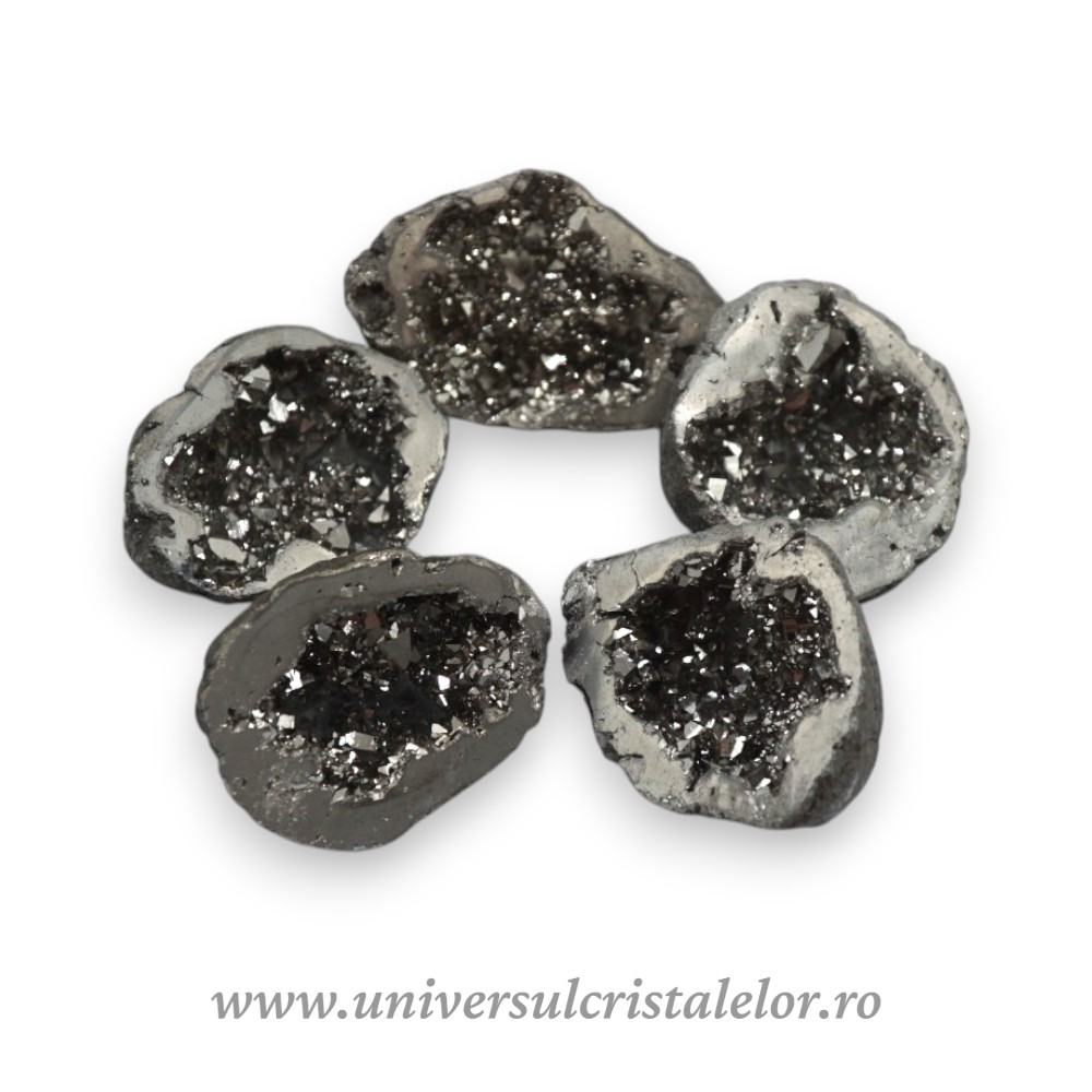 Geoda Silver Aura Quartz