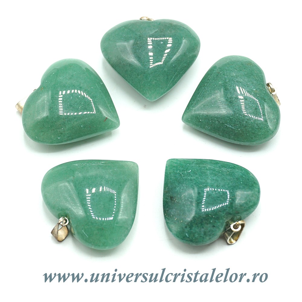 Pandantiv aventurin inima