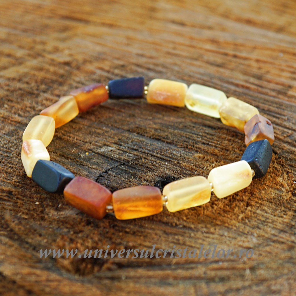 Bracelets Bratara chihlimbar brut mixt forma dreptunghiulara