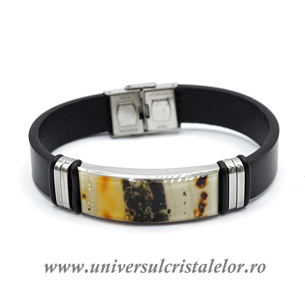 Bracelets Bratara chihlimbar cu piele naturala