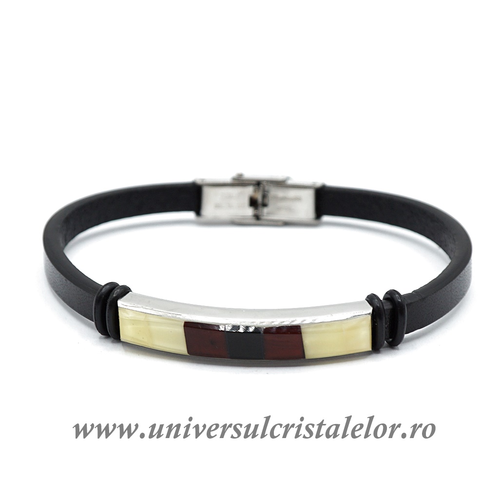 Bracelets Bratara chihlimbar cu piele naturala