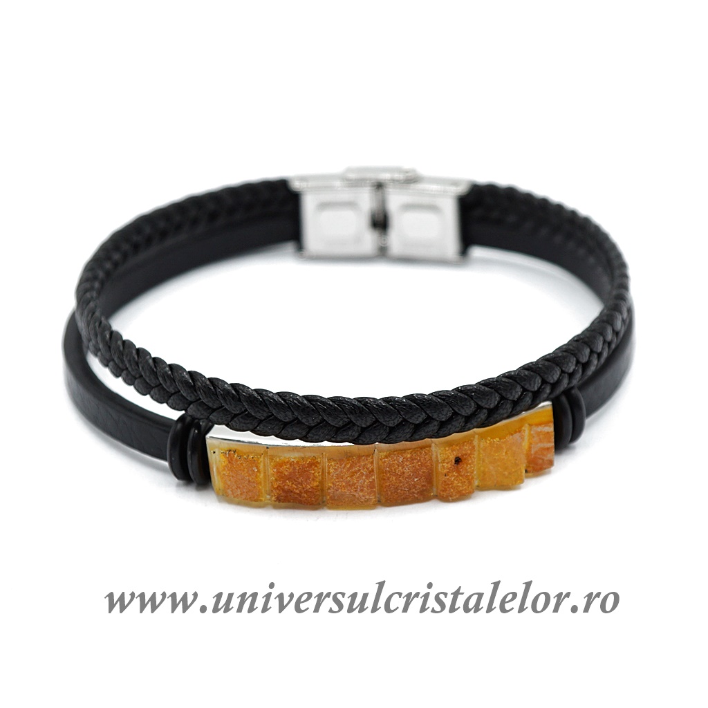 Bracelets Bratara chihlimbar cu piele naturala
