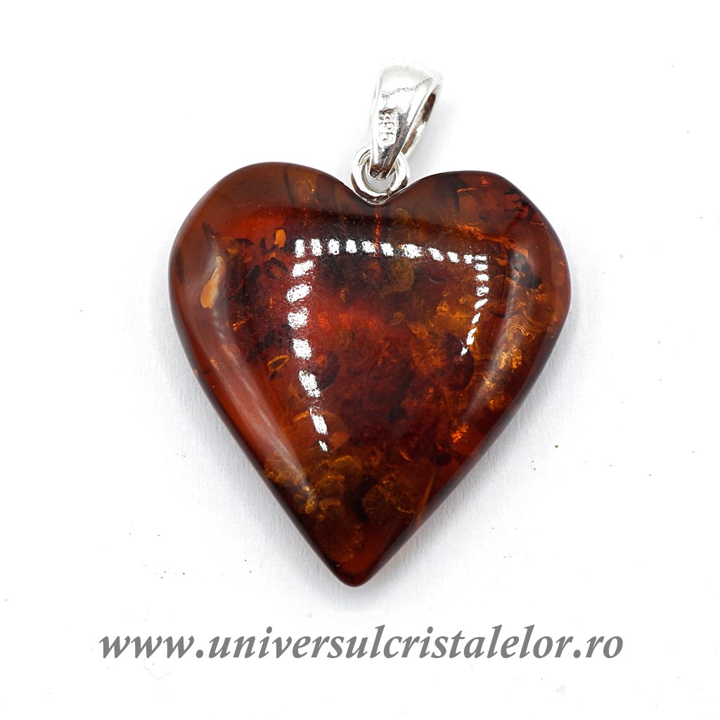 georgiana lobonț ti am dat tie inima Pandantiv chihlimbar inima