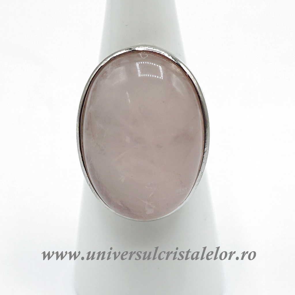 Rings Inel cuart roz oval reglabil m5