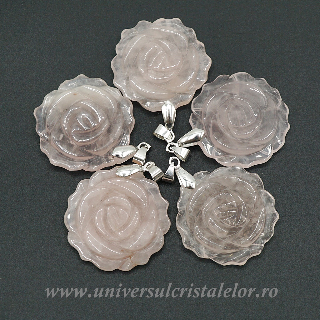 Charms & Pendants Pandantiv cuart roz floare