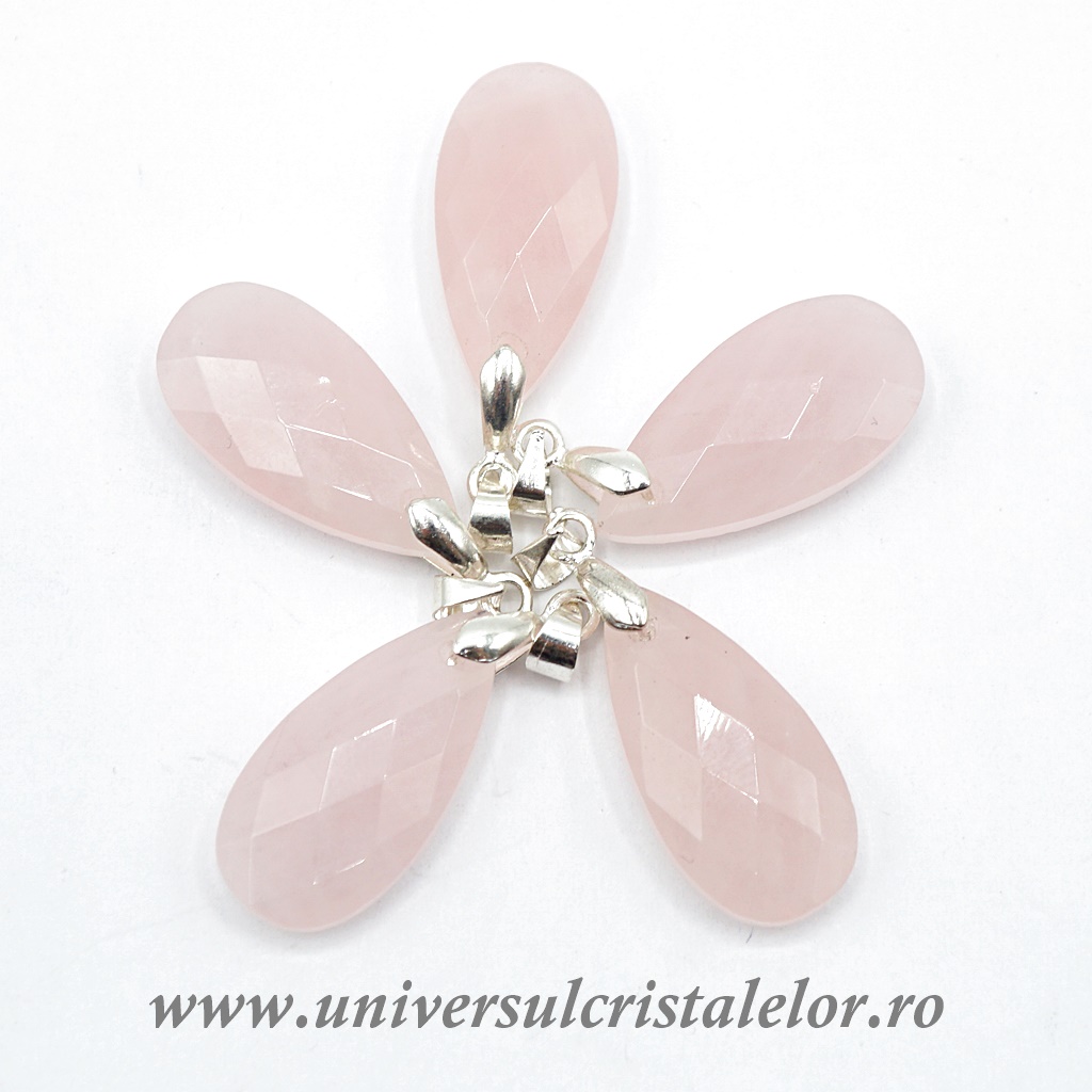 Charms & Pendants Pandantiv cuart roz lacrima fatetat m2