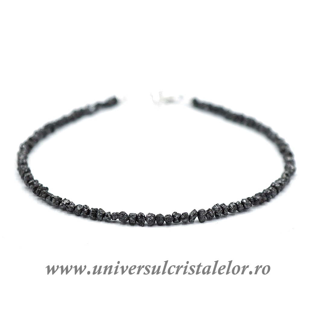 Bracelets Bratara diamant negru brut 2,6 mm