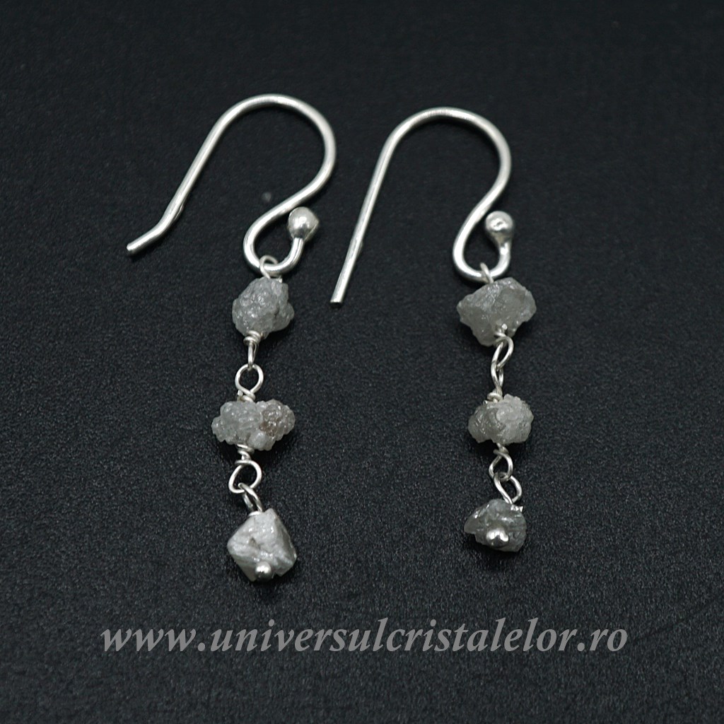 Earrings Cercei diamant brut