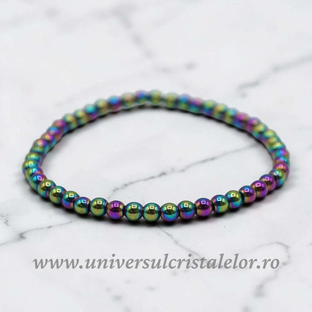 Bracelets Bratara hematit curcubeu rotund 4 mm