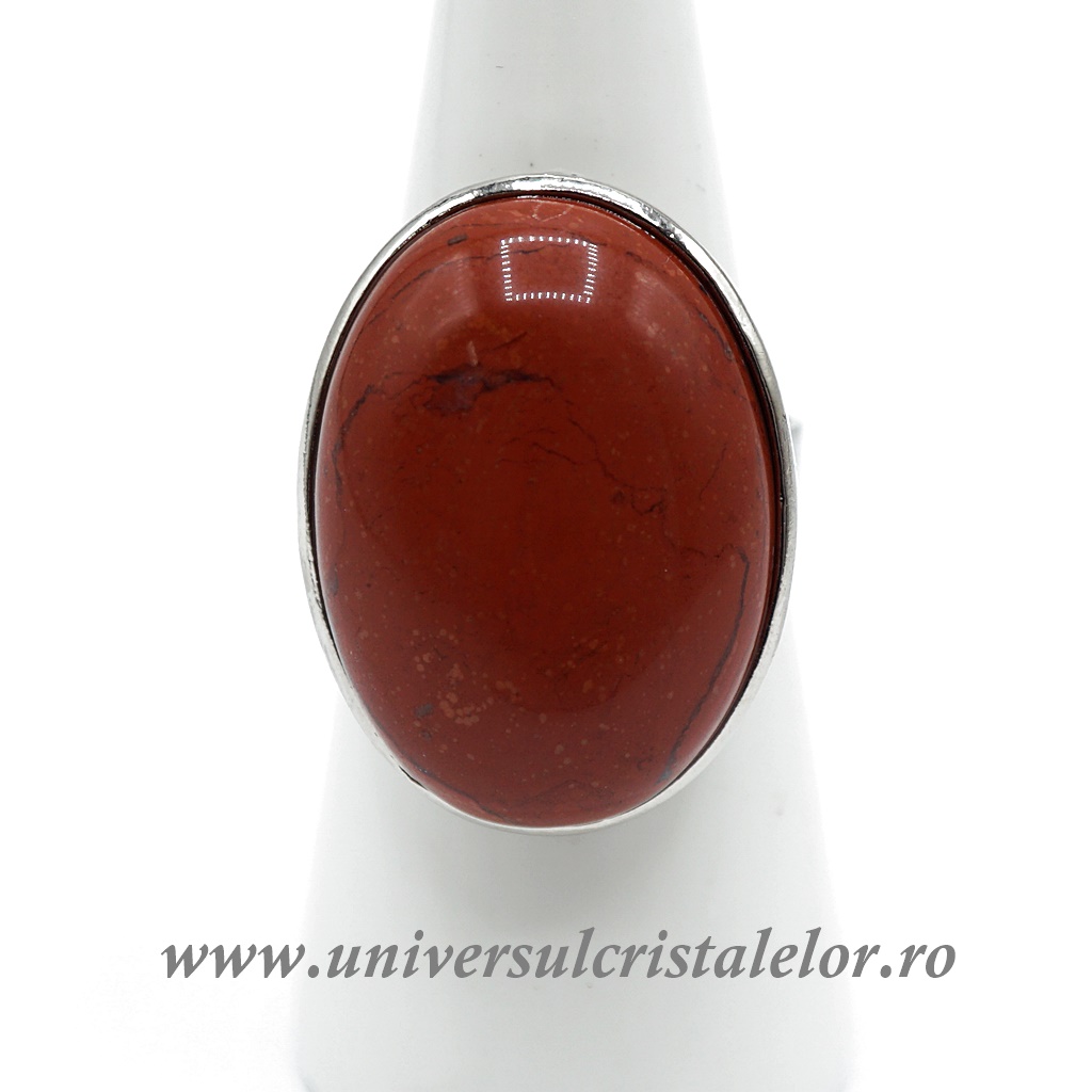 Rings Inel jasp rosu oval reglabil m5