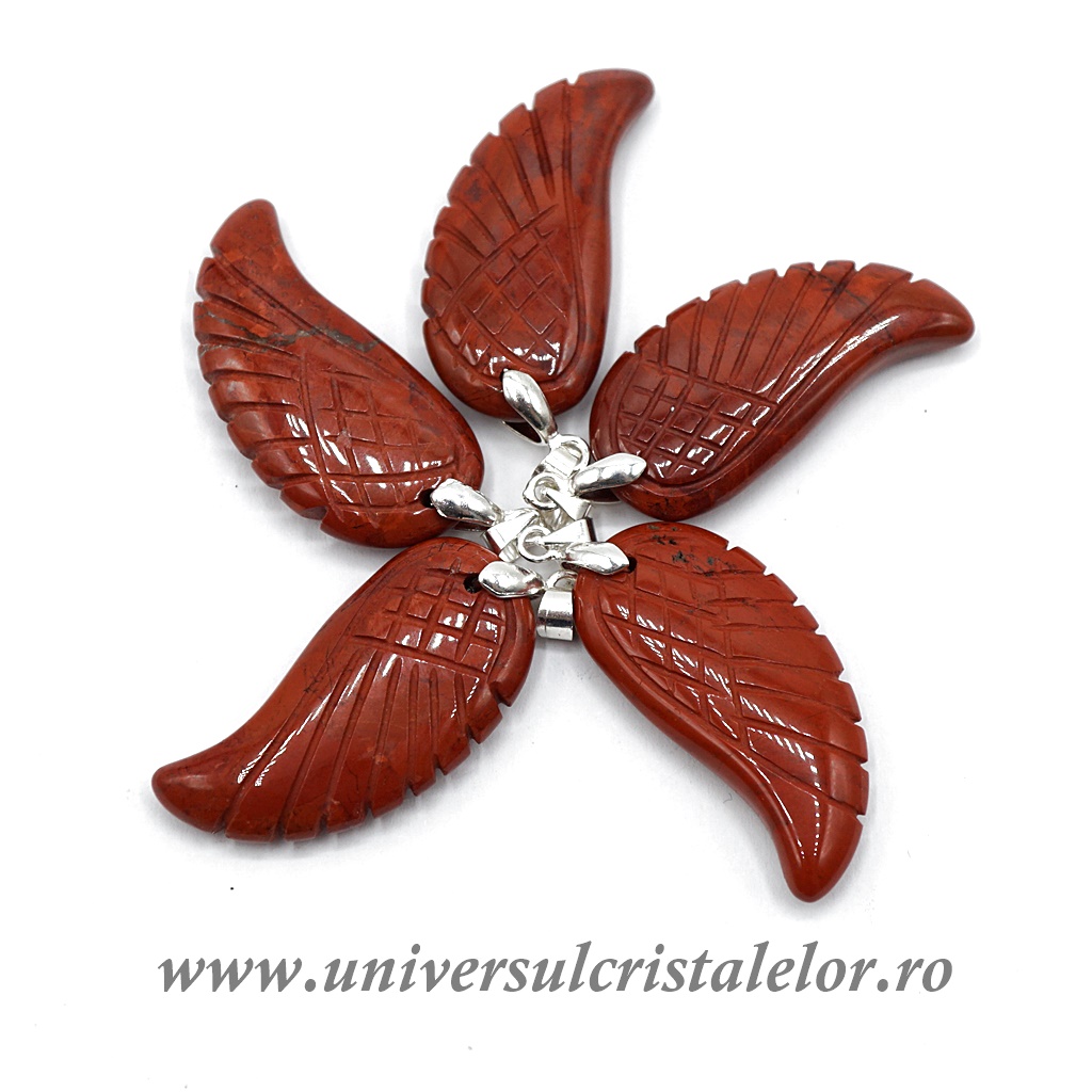 Charms & Pendants Pandantiv jasp rosu aripa de inger m1