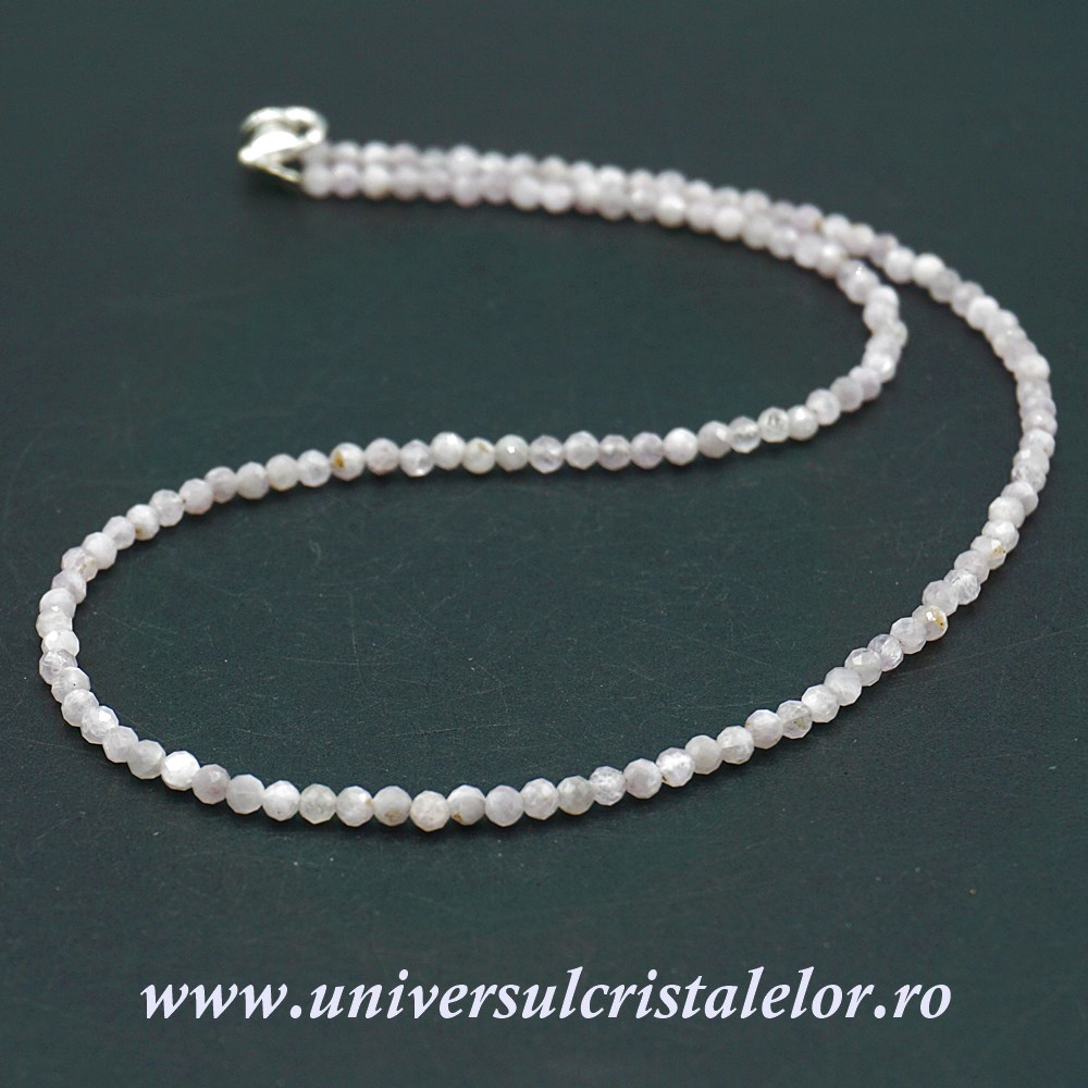 Colier kunzit rotund fatetat - 3 mm