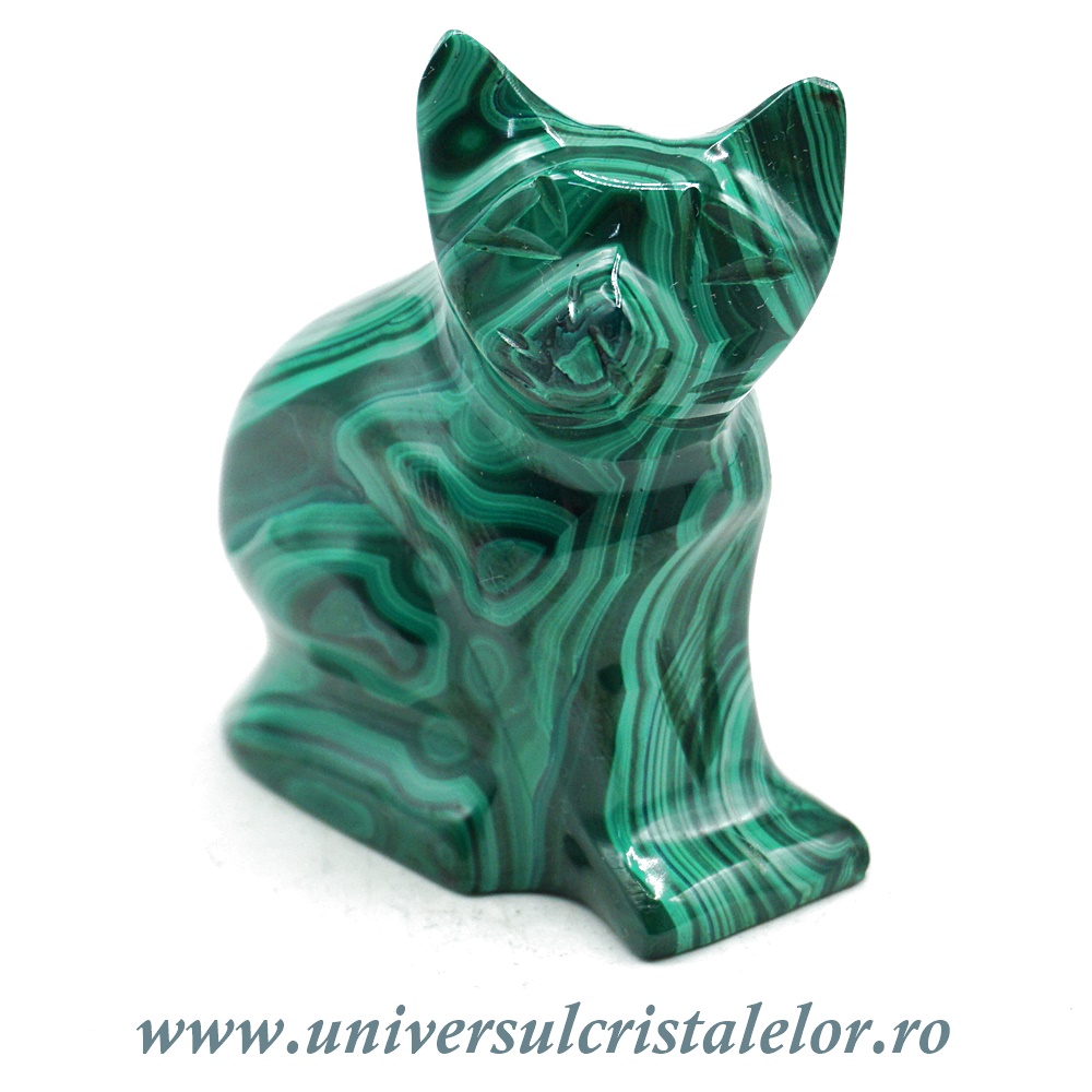 Figurina malachit pisica