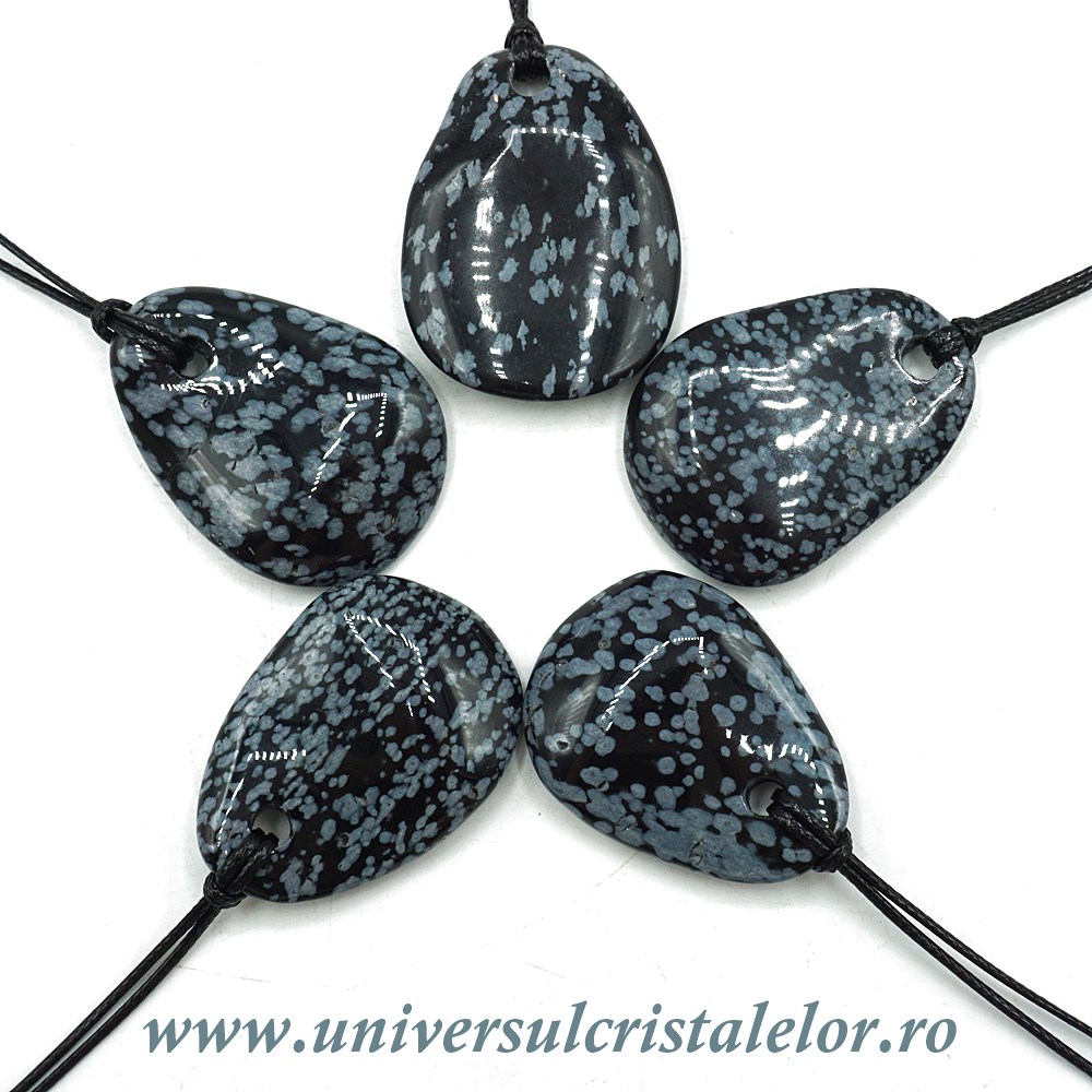 Pandantiv obsidian fulg de nea