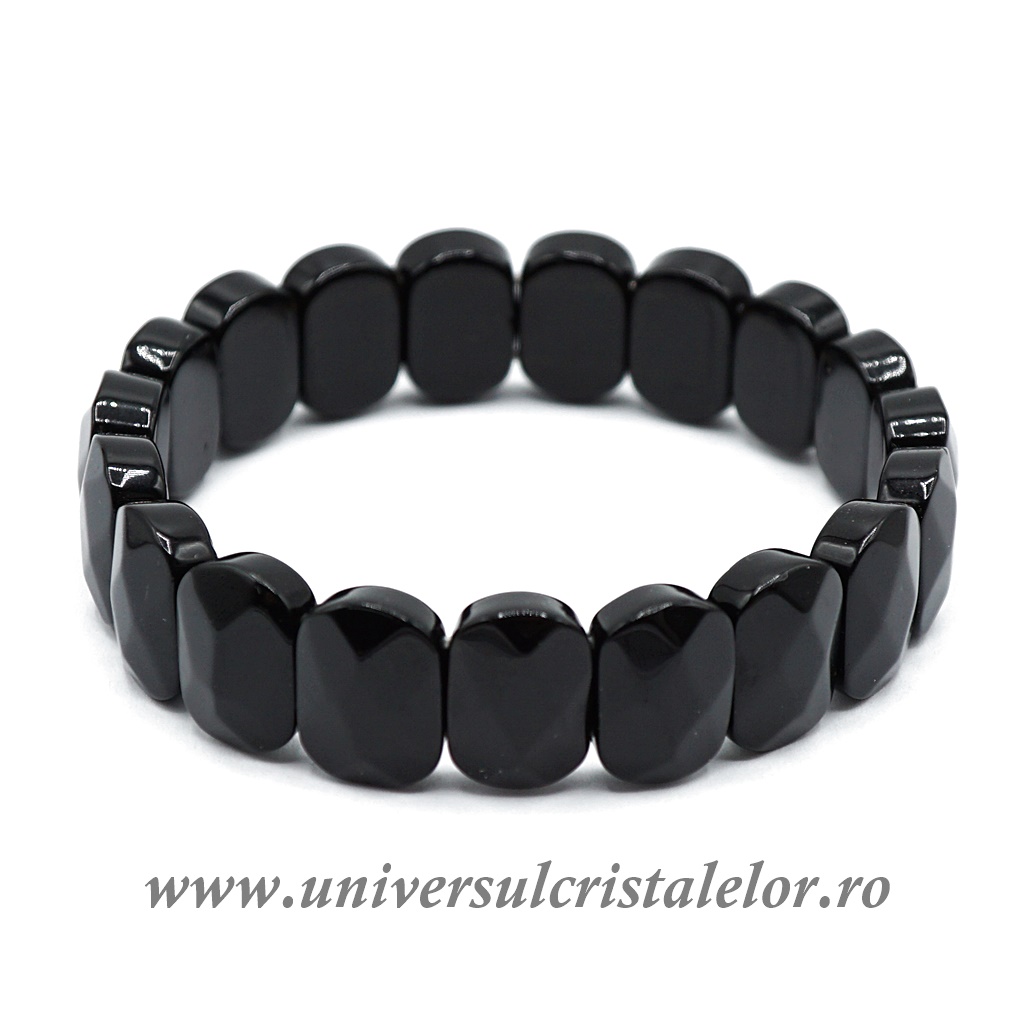 Bracelets Bratara obsidian negru fatetat