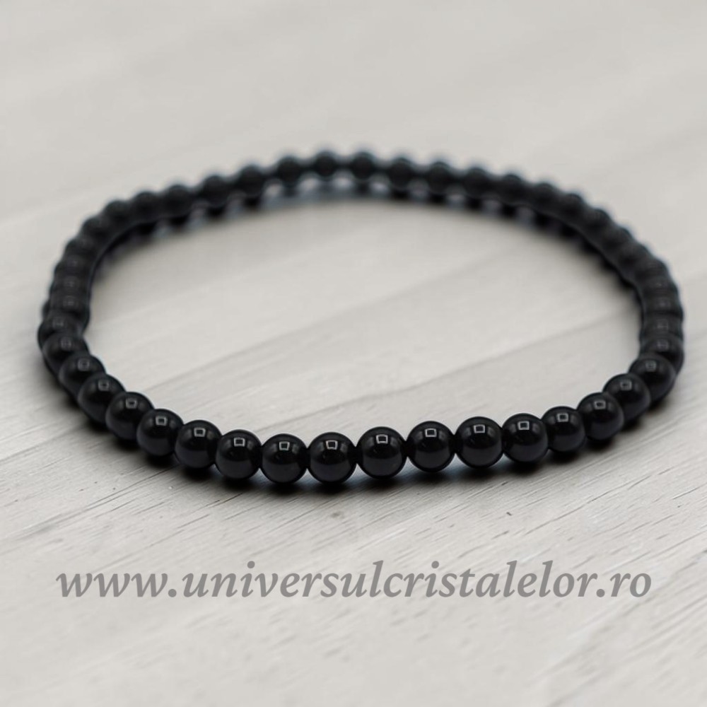 Bracelets Bratara onix negru rotund - 4 mm