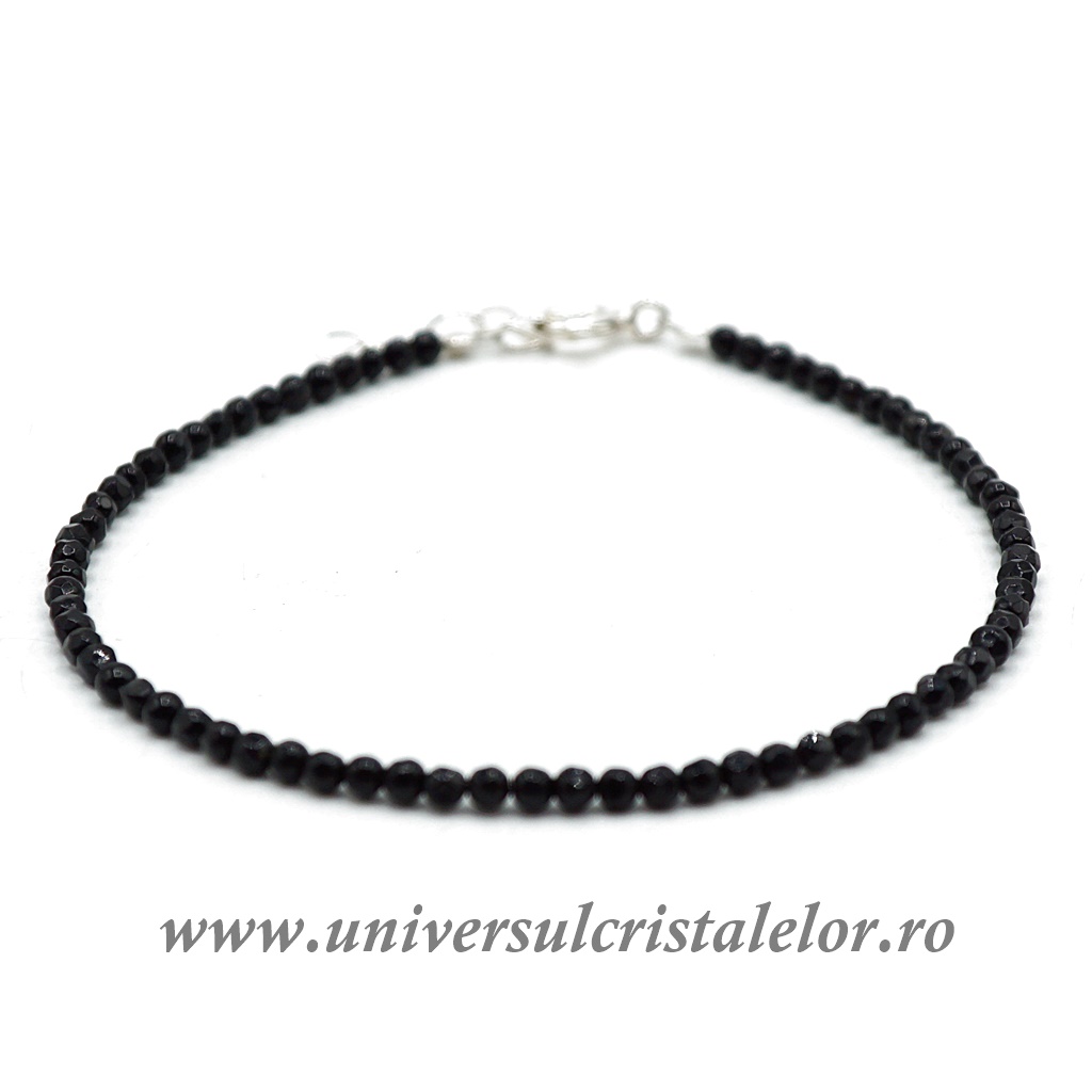 bratara sport Bratara onix negru rotund fatetat - 2,5 mm