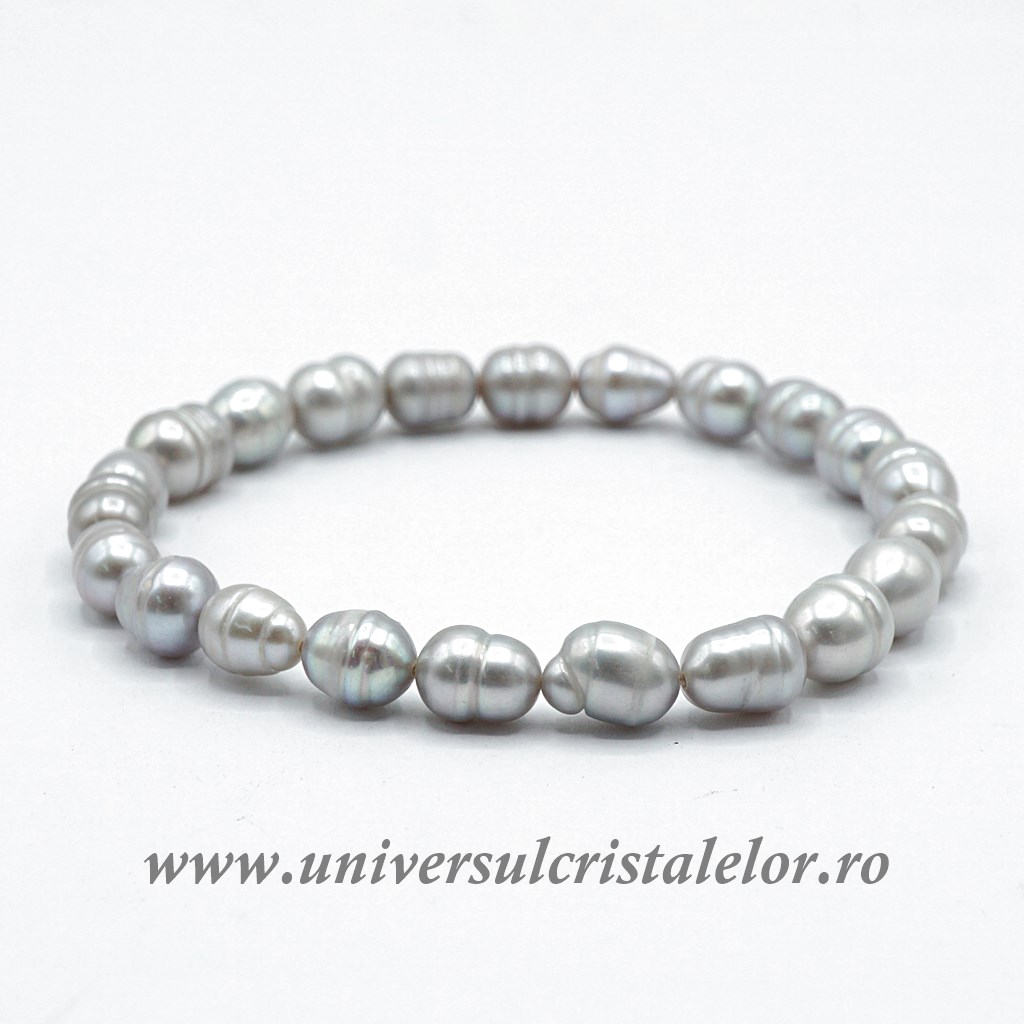 Bracelets Bratara perle culoare gri m2