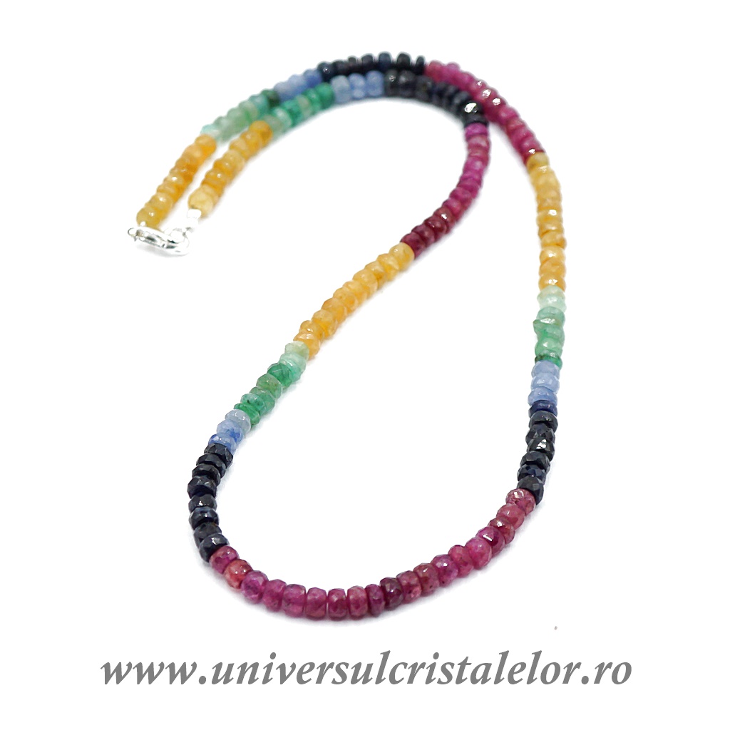 Necklaces Colier mixt rubin, safir, smarald 5,2 mm