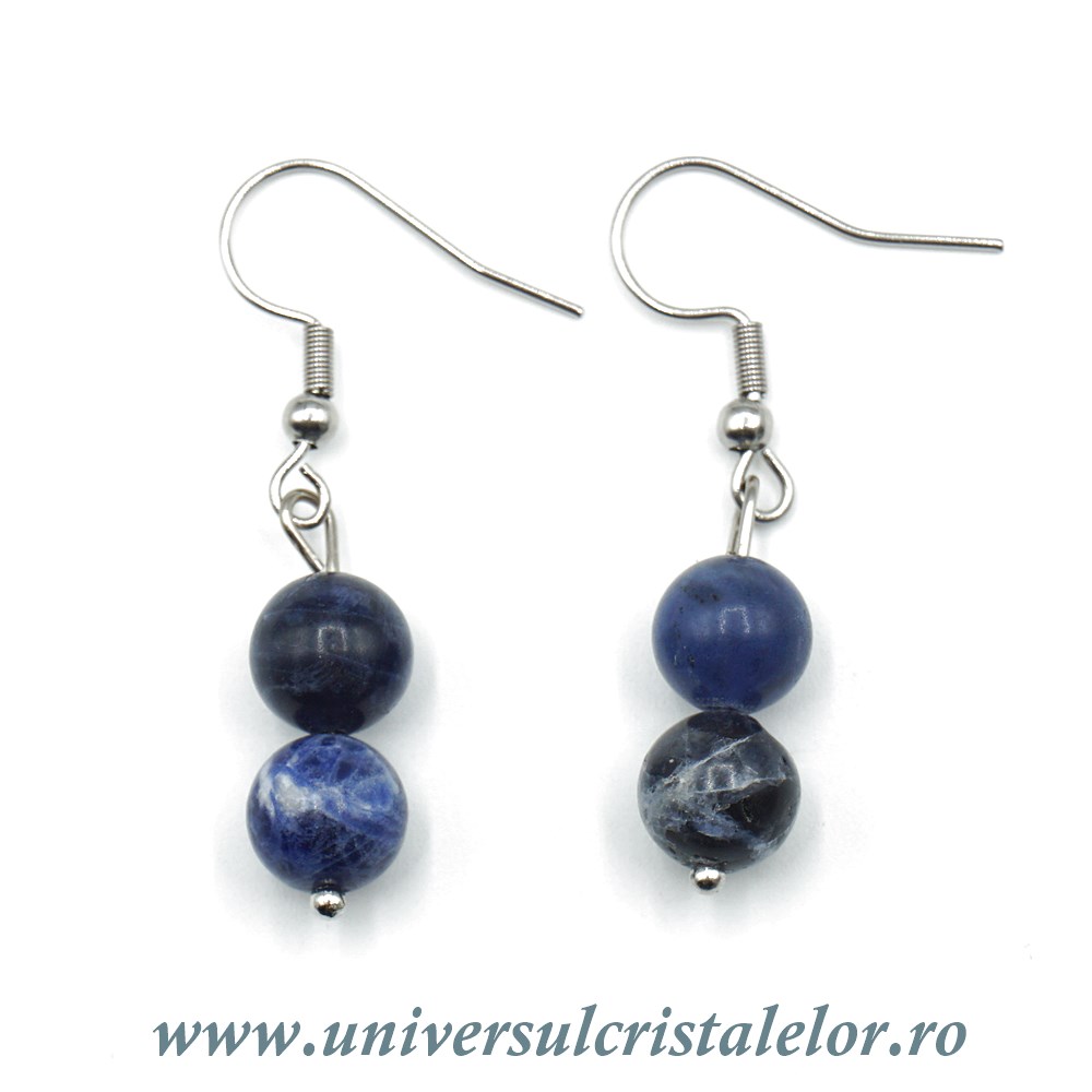 Cercei sodalit rotund - 8 mm