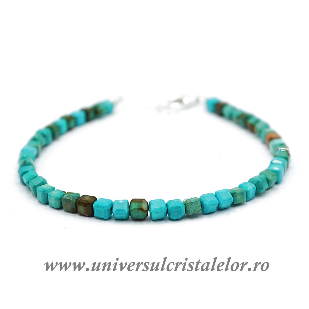 Bracelets Bratara turcoaz cub fatetat - 4mm